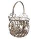 Grande Jardinière Façon Panier Pot de Fleur Bac de Plantation en Acier Marron 25x25x39cm