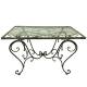 Table Basse Papillon Rectangulaire Acier Vert Antique Desserte Table d'Appoint Pliable de Jardin 50x56x85cm