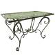 Table Basse Papillon Rectangulaire Acier Vert Antique Desserte Table d'Appoint Pliable de Jardin 50x56x85cm