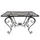 Table Basse Papillon Rectangulaire Acier Marron Desserte Table d'Appoint Pliable de Jardin 50x56x85cm