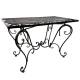 Table Basse Papillon Rectangulaire Acier Marron Desserte Table d'Appoint Pliable de Jardin 50x56x85cm