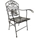 Fauteuil de Jardin Papillon Chaise Siège de Salon Extérieur à 2 Accoudoirs Pliable 1 Place en Acier Marron 51x72x95cm
