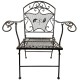Fauteuil de Jardin Papillon Chaise Siège de Salon Extérieur à 2 Accoudoirs Pliable 1 Place en Acier Marron 51x72x95cm