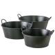 Bassine Acier Noir Bac à Plantes Jardinière Jackson à Poignée Ronde Pm 17,5x31,5x37,5cm