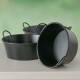 Bassine Acier Noir Bac à Plantes Jardinière Jackson à Poignée Ronde Pm 17,5x31,5x37,5cm