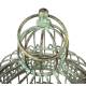 Cage à Oiseaux PM Volière Ronde en Acier Patiné Vert Antique Abri Décoratif à Suspendre 20x20x42cm