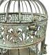 Cage à Oiseaux PM Volière Ronde en Acier Patiné Vert Antique Abri Décoratif à Suspendre 20x20x42cm