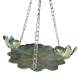 Bain Oiseau à Suspendre PM Bénitier à Chainette en Acier Vert Antique Grainetier Duo Oiseaux 31x31x41cm