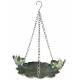 Bain Oiseau à Suspendre PM Bénitier à Chainette en Acier Vert Antique Grainetier Duo Oiseaux 31x31x41cm