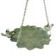 Bain Oiseau à Suspendre GM Bénitier à Chainette en Acier Vert Antique Grainetier Duo Oiseaux 38,5x38,5x48cm