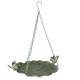 Bain Oiseau à Suspendre GM Bénitier à Chainette en Acier Vert Antique Grainetier Duo Oiseaux 38,5x38,5x48cm