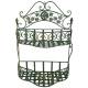 Double Jardinière à Accrocher Balconnière à Deux Niveaux en Acier et Fonte Patinée Vert Ancien Support à Plantes 18x45x59cm