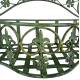 Double Jardinière à Accrocher Balconnière à Deux Niveaux en Acier et Fonte Patinée Vert Ancien Support à Plantes 18x45x59cm