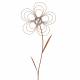 Lot de Deux Fleurs à Piquer Duo Floral en Acier Oxydé et Boule Chromée Décorations Extérieures 12x23,5x117cm
