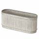 Jardinière Ovale PM Bac à Plantes en Acier Effet Zinc Balconnière Design Campagne 18x23x54,5cm
