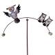 Mobile de Jardin Rotatif Tuteur Tige pour Plantes Motifs Chouettes à Planter en Acier Coloré 8x65x140cm
