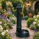 Fontaine à Poser Source en Fonte d'Aluminium Patinée Vert Anglais avec Robinet Fonctionnel en Laiton 26x35x72cm