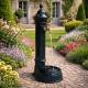 Fontaine à Poser Fontaine extérieure en Fonte d'Aluminium Patinée Vert Anglais avec Robinet en Laiton 26x35x72cm