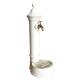Fontaine de Potager extérieur Fontaine à poser en Fonte d'Aluminium Patinée Blanc avec Robinet Fonctionnel 26x35x72cm