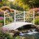Superbe Pont Fonctionnel et Décoratif Passerelle de Jardin Ruisseau Court d'Eau en Acier Blanc 85x92x185cm