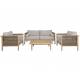 Salon de Jardin Oasis Dutchbone Ensemble 4 Pièces en Acacia, Corde et Tissu Oléfine Mobilier Extérieur Design