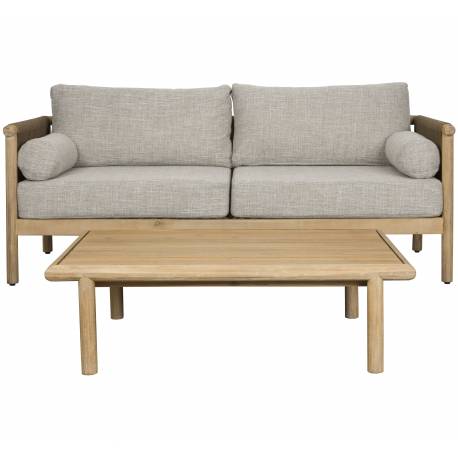 Salon de Jardin Oasis Dutchbone Ensemble 2 Pièces en Acacia, Corde et Tissu Oléfine Mobilier Extérieur Design