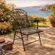 Fauteuil de Jardin Papillon Chaise Siège de Salon Extérieur à 2 Accoudoirs Pliable 1 Place en Acier Marron 51x72x95cm