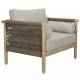Lot de 2 Fauteuils de Jardin Oasis Dutchbone Assises en Acacia, Corde et Tissu Oléfine Mobilier Extérieur Design 84x84,5x95cm