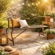 Banc Margharet 2 Places Banquette de Jardin Fauteuil 2 Personnes en Métal Marron 51x99x136