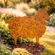 Plaque Mouton en Acier Oxydé Décoration de Jardin Sculpture Animalière Silhouette Extérieure 0,2x98x114cm