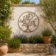 Grande Applique Murale Fronton Arbre de Vie Décoratif à Fixer en Acier Oxydé 4x70x70cm