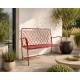 Banc Paon 2 Places Banquette de Jardin Fauteuil 2 Personnes en Métal Rouge 49x92x123cm