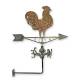 Girouette Murale Motif Coq Mobile en Acier 4 Points Cardinaux Décoration Extérieure 33x64,5x76cm