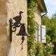 Cloche Sonnette Carillon Clochette de Porte Murale sur Crédence Motif Canard en Fonte Patinée Marron 10,50x16x23cm