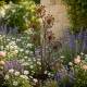 Treillage Roseaux Tuteur Pic de Jardin Treillis Motifs 9 Roseaux et Libellule en Métal Gris 4,5x28x91cm