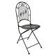 Salon de Jardin 2 Personnes Papillon Salon de Thé Bistrot 1 Table 2 Chaises Pliables en Fer Marron