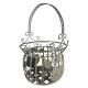 Petite Jardinière Façon Panier Pot de Fleur Bac de Plantation en Acier Vert 21,5x21,5x33cm