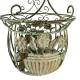 Petite Jardinière Façon Panier Pot de Fleur Bac de Plantation en Acier Vert 21,5x21,5x33cm