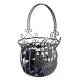 Petite Jardinière Façon Panier Pot de Fleur Bac de Plantation en Acier Marron 21,5x21,5x33cm