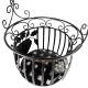 Petite Jardinière Façon Panier Pot de Fleur Bac de Plantation en Acier Marron 21,5x21,5x33cm