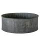 Jardinière Ronde PM Bassine en Acier Galvanisé Bac de Plantation Finition Striée 9x24,5x24,5cm
