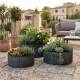 Jardinière Ronde GM Bassine en Acier Galvanisé Bac de Plantation Finition Striée 11x30x30cm