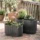 Jardinière Ovale PM Balconnière en Acier Galvanisé Bac de Plantation Finition Striée 19x20x36cm