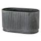 Jardinière Ovale GM Balconnière en Acier Galvanisé Bac de Plantation Finition Striée 25x26x47cm