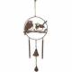 Clochette Oiseau Décoration à Suspendre Cloche de Jardin en Fonte Patinée Marron 20x33x67cm