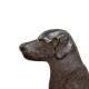 Chien Bandit en Fonte à Piquer Statue Animale Patinée Marron Décoration de Jardin sur Pic 0,6x22x31,5cm