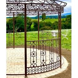 Panneau Décoré pour Tonnelle Kiosque de Jardin Pergola en Métal et Fonte Marron 2,5x133x200cm