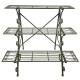 Escabeau en Acier Patiné Vert Porte-plantes Support 3 Niveaux Mobilier de Jardin Décoratif 61x82x90cm