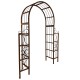 Harmonieuse Arche Simple Tuteur Arc à Rosiers Passage de Jardin en Acier Oxydé 50x191x244cm