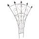 Grand Treillis Evasé Support à Grimpants en Acier Oxydé Grille de Jardin Forme Eventail 1x122x180cm